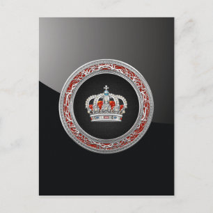 [100] Prince-Princess King-Queen Crown [Silver] Postcard