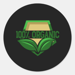 100 procent organic classic round sticker