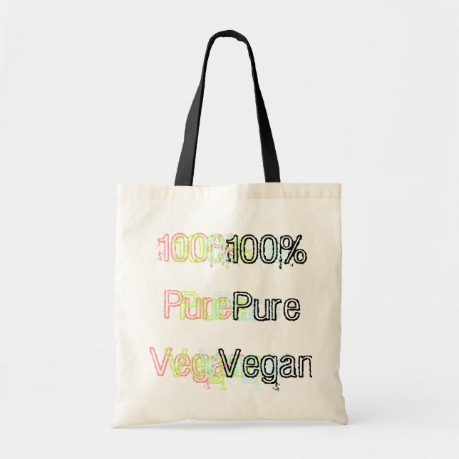 100% Pure Vegan - colourful Tote Bag (Front)