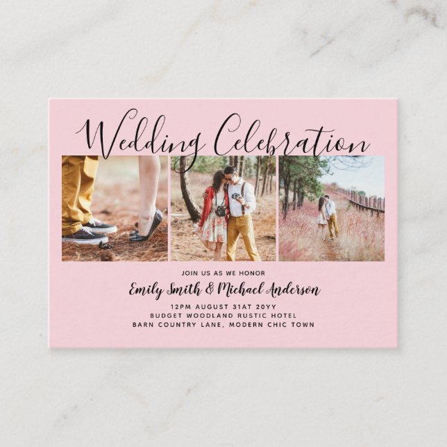 100 Quality Budget PHOTO Wedding Invites SMALL (Front)