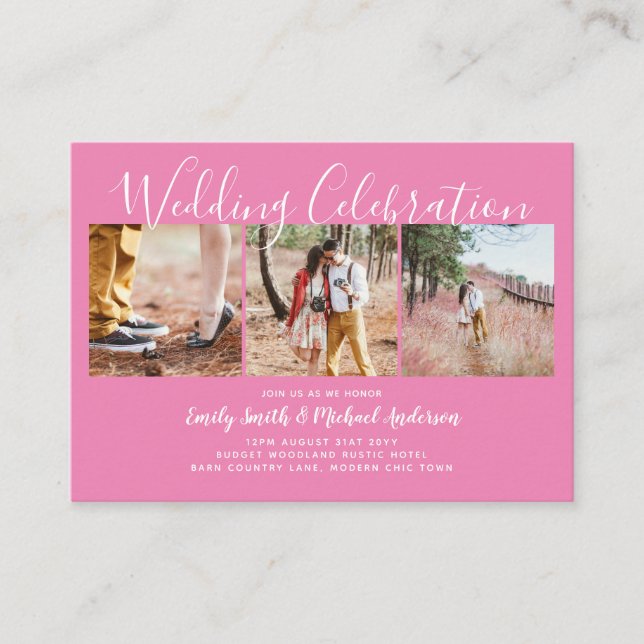 100 Quality Budget PHOTO Wedding Invites SMALL (Front)