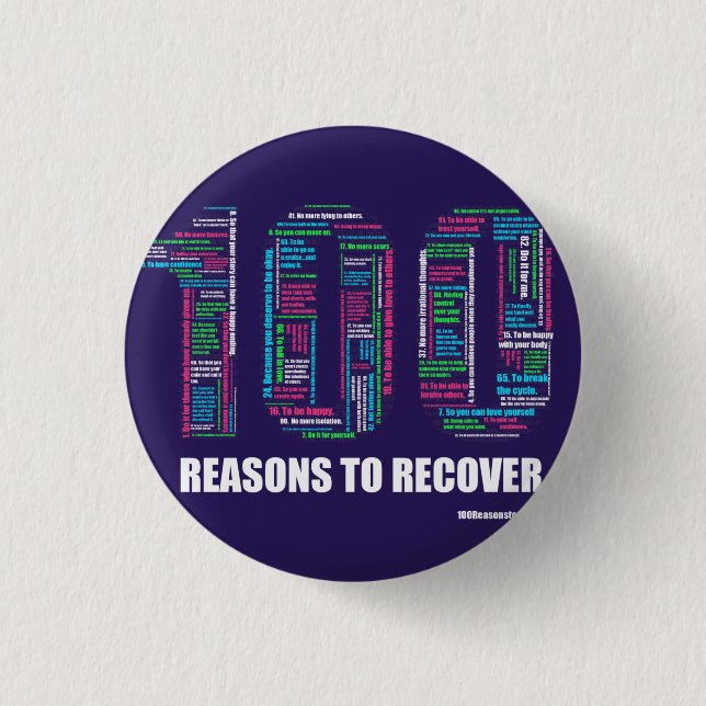 100 Reasons Button Pin Small (Front)