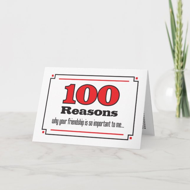 100 Reasons friendship card (Front)