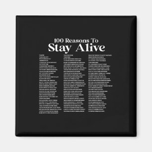 100 Reasons To Stay Alive Suicide Prevention 988 P Magnet