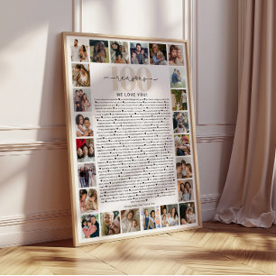 100 Reasons We Love You Photo Collage Keepsake Poster