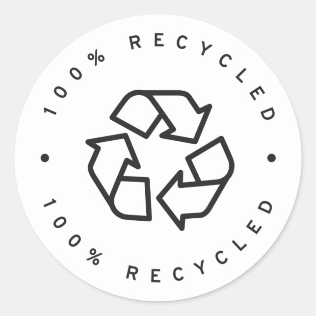 100% recycled classic round sticker (Front)