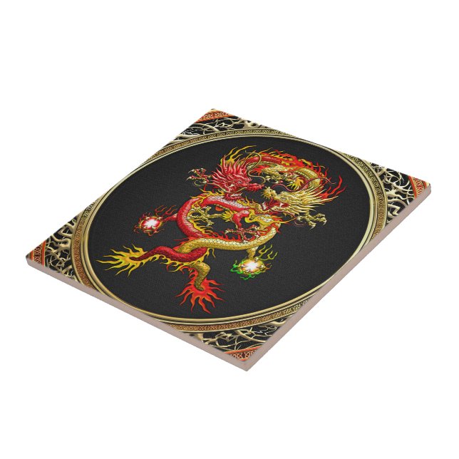 [100] Red and Yellow Dragons Tile (Side)