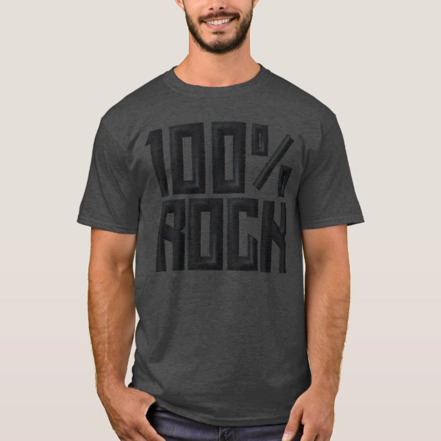 100% Rock embroidered T-Shirt (Front)