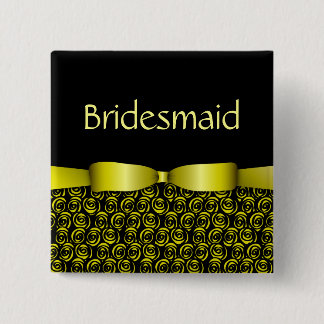 100 Rosettes Wedding Bridesmaid Buttons - Gold