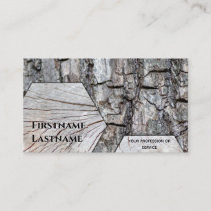 100% rustic natural organic wooden hexagonal business card