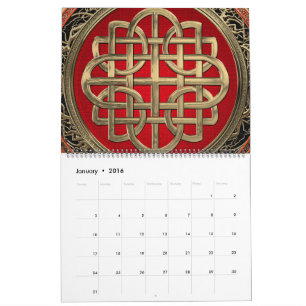 [100] Sacred Celtic Gold Knot Cross Calendar