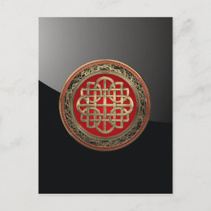[100] Sacred Celtic Gold Knot Cross Postcard