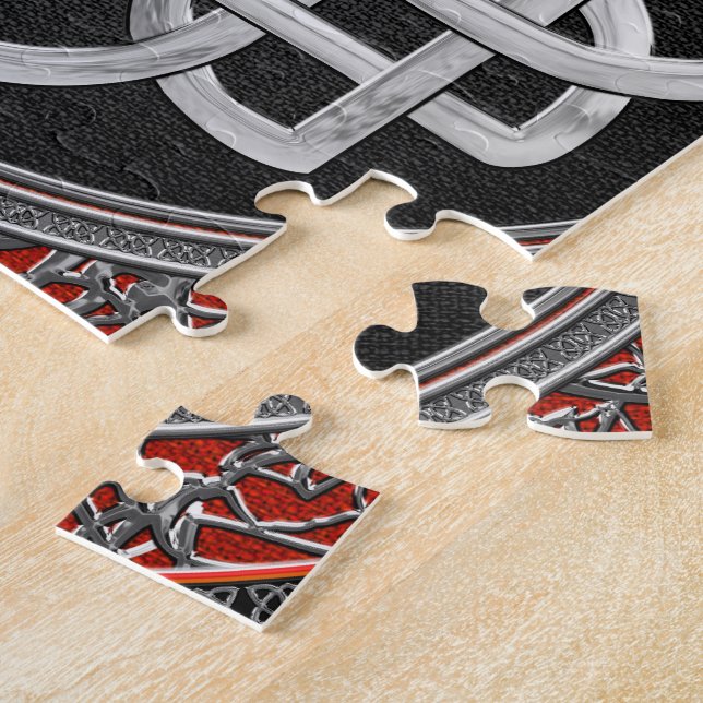 [100] Sacred Celtic Silver Knot Cross Jigsaw Puzzle (Side)