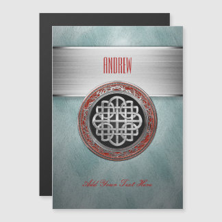 [100] Sacred Celtic Silver Knot Cross Magnetic Invitation
