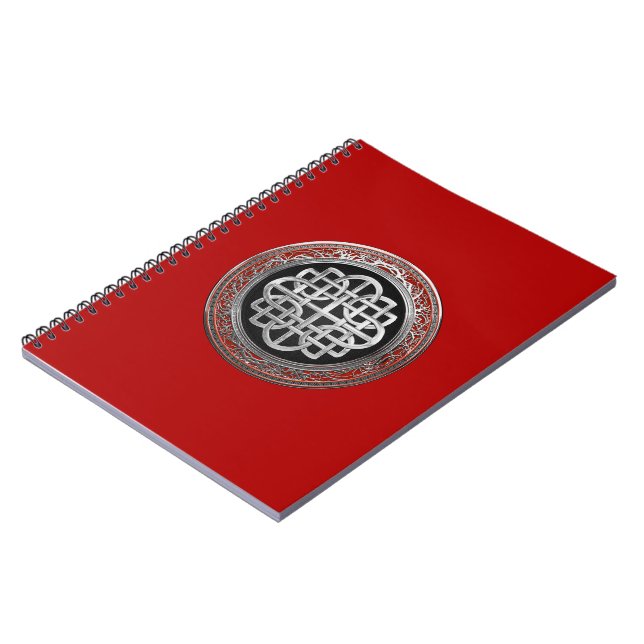 [100] Sacred Celtic Silver Knot Cross Notebook (Left Side)