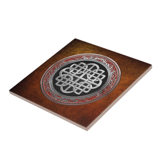[100] Sacred Celtic Silver Knot Cross Tile (Side)