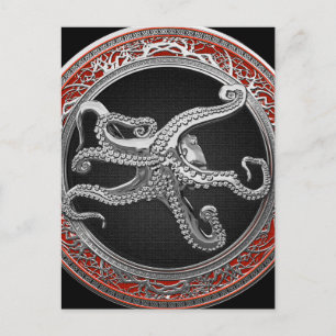 [100] Sacred Silver Octopus in Defensive Posture Postcard
