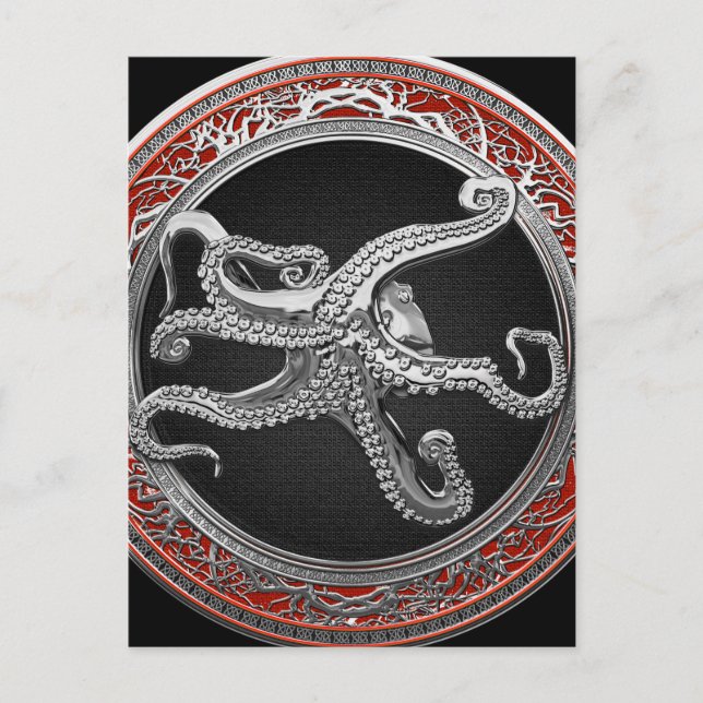 [100] Sacred Silver Octopus in Defensive Posture Postcard (Front)