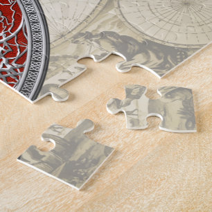 [100] Sacred Silver Scorpion on Black Jigsaw Puzzle