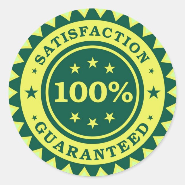 100% Satisfaction Guaranteed Sticker (Front)