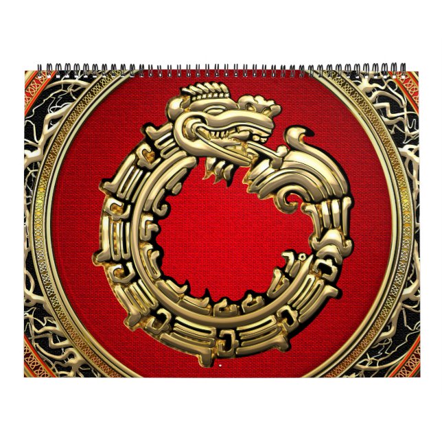 [100] Serpent God Quetzalcoatl [Gold] Calendar (Cover)