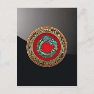 [100] Serpent God Quetzalcoatl [Jade] Postcard