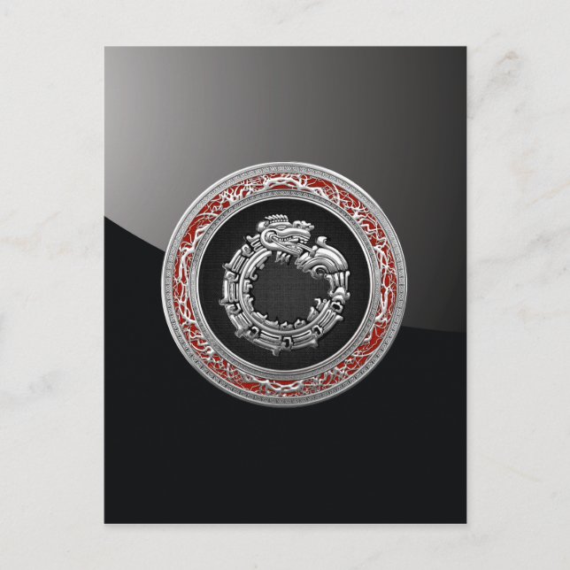 [100] Serpent God Quetzalcoatl [Silver] Postcard (Front)