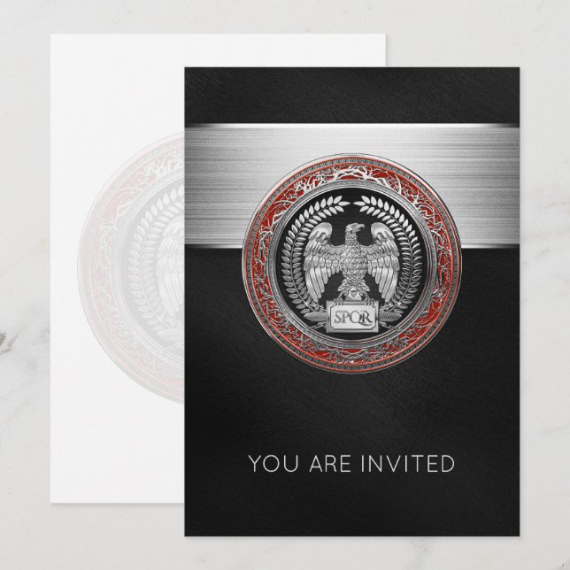 [100] Silver Roman Imperial Eagle Invitation (Front/Back)