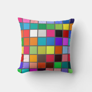 100 Square Tiles Variety Of Colours Throw Pillow