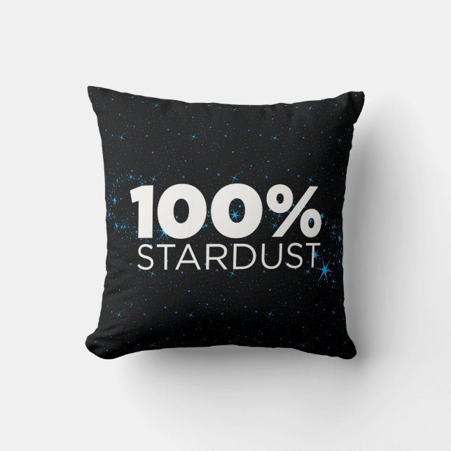 100% Stardust Throw Pillow (Front)