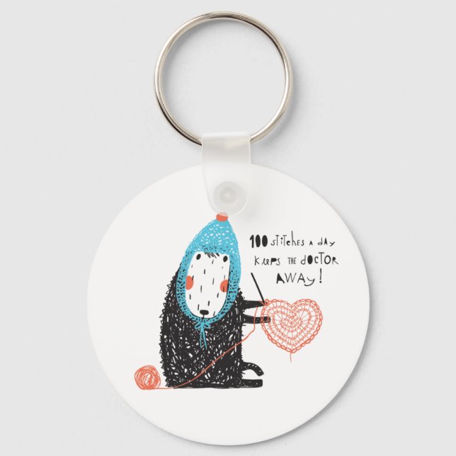 100 Stitches a Day Key Chain (Front)