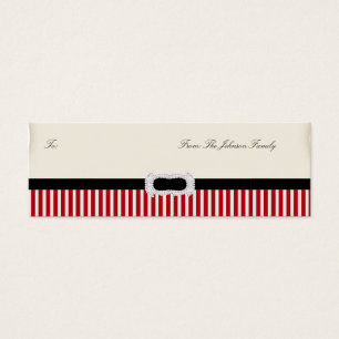 100 Striped Christmas Photo Personalized Gift Tag