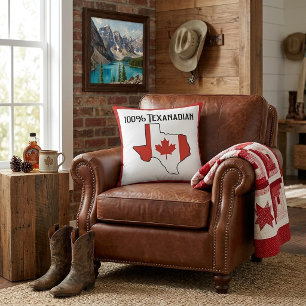 100% Texanadian Throw Pillow