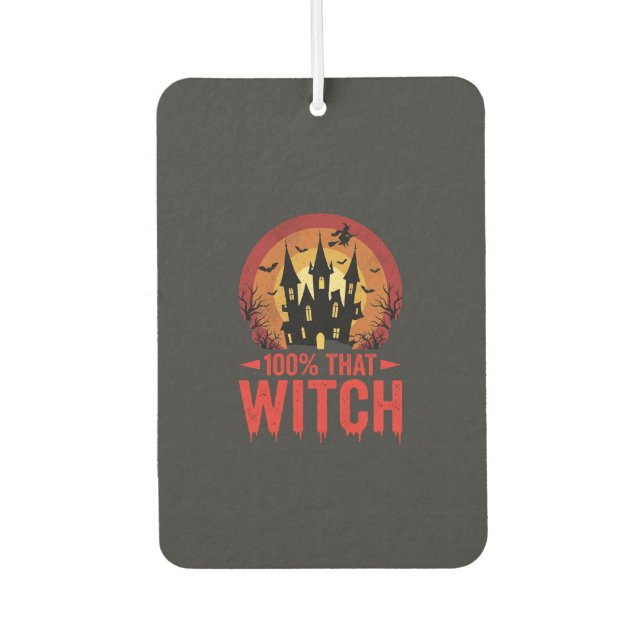 100% That Witch Halloween Castle Air Freshener (Front)