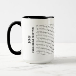 100 Things I Love About You Customizable Gift Mug