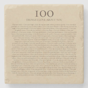 100 Things I Love About You Customizable Gift Stone Coaster