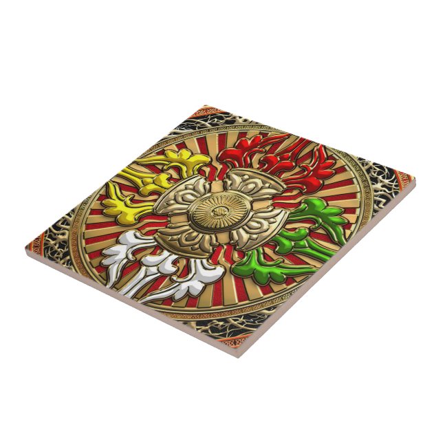 [100] Tibetan Double Dorje Mandala Tile (Side)