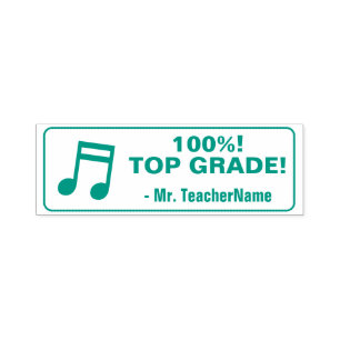 "100%! TOP GRADE!" + Custom Educator Name Self-inking Stamp