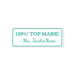 "100%! TOP MARK!" Tutor Rubber Stamp