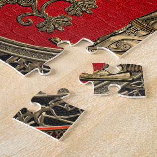 [100] Two Gold Ninurtas with Tree of Life Jigsaw Puzzle