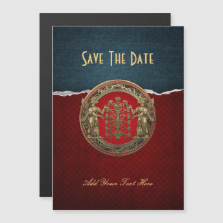 [100] Two Gold Ninurtas with Tree of Life Magnetic Invitation
