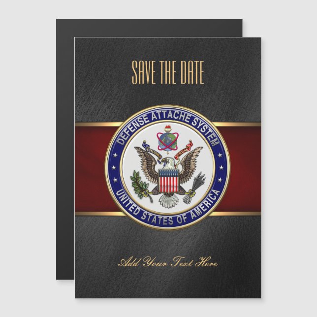 [100] U.S. Defence Attaché System (DAS) Emblem [3D Magnetic Invitation (Front/Back)