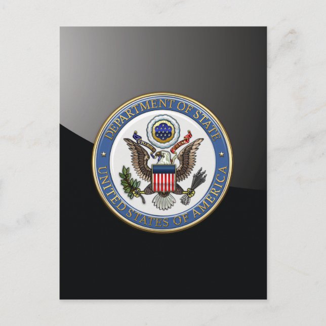 [100] U.S. Department of State (DoS) Emblem [3D] Postcard (Front)
