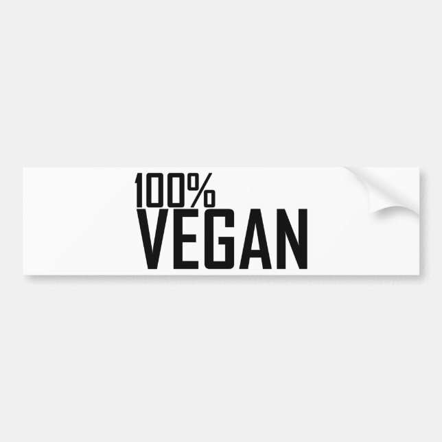 100% vegan bumper sticker (Front)