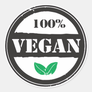 100% VEGAN CLASSIC ROUND STICKER