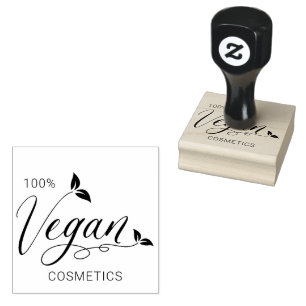 100% vegan cosmetics Creative Vegan Logo Rubber Stamp