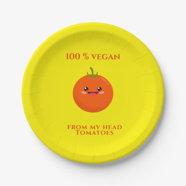 100% Vegan Paper Plate (Front)