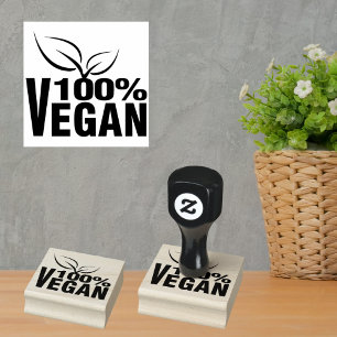 100% Vegan, Simple   Rubber Stamp