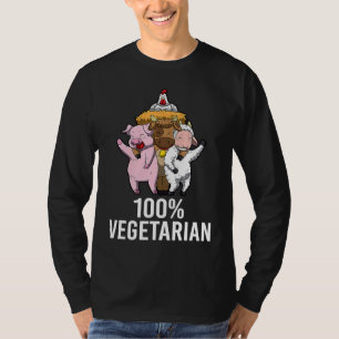 100 Vegetarian Veggie AF Vegan Statement Mens Wome T-Shirt