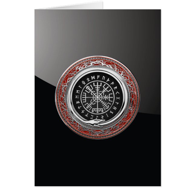 [100] Vegvisir - Viking Silver Magic Runic Compass (Front)